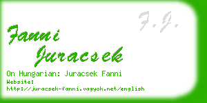 fanni juracsek business card